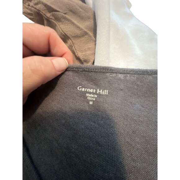 Garnet Hill Womens V-Neck Organic Linen Dress Sleeveless Gray M - Picture 3 of 4